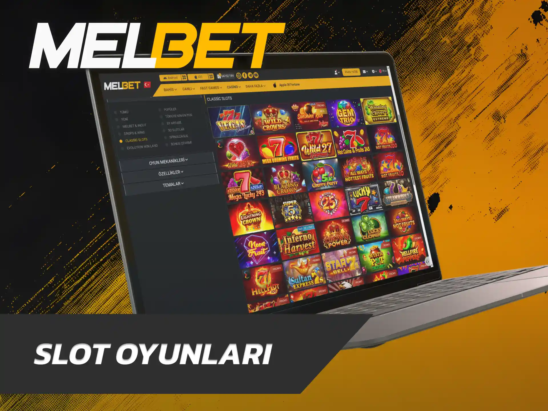 Makaraları döndürerek kazanmak için Melbet ana sayfa slot lobisini açın.