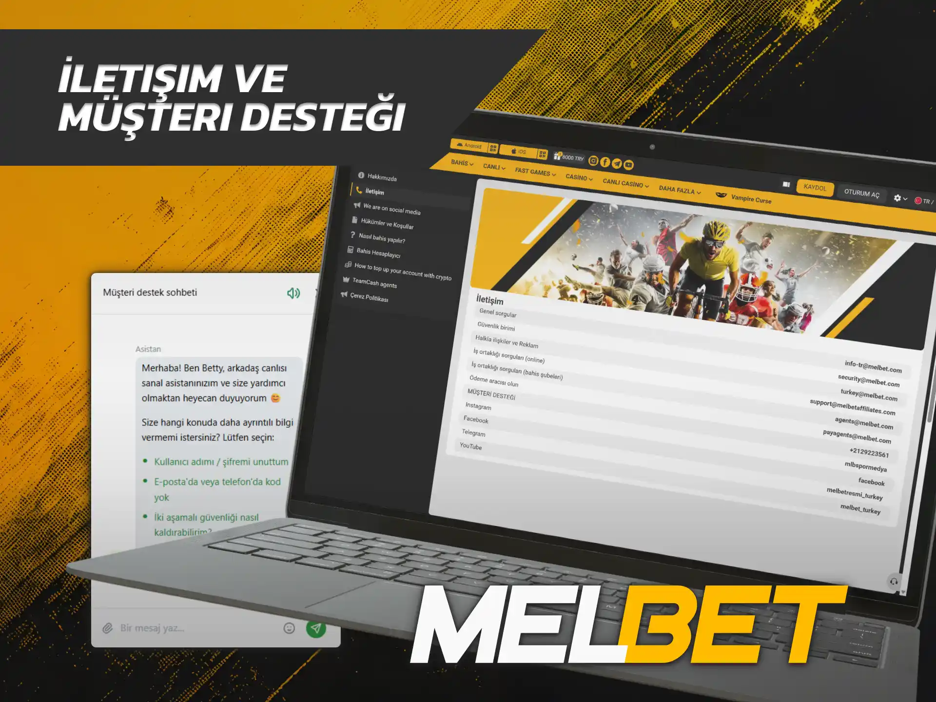 Müşteri temsilcileriyle görüşmek üzere Melbet ana sayfa canlı destek hattına bağlanın.