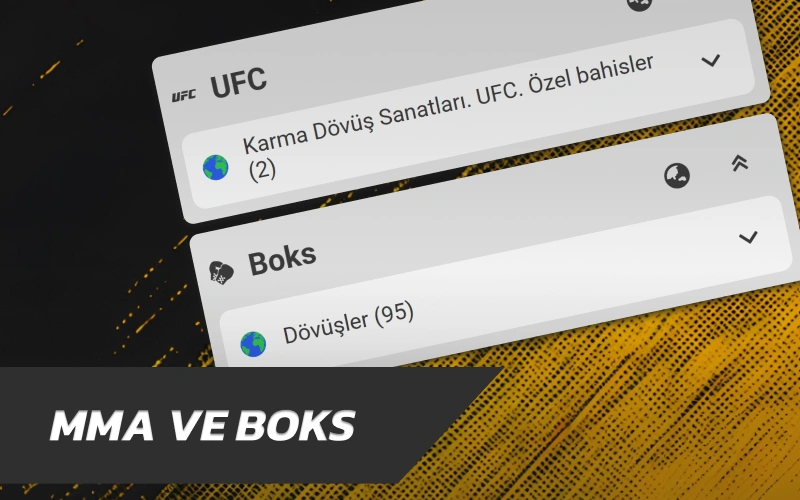 Dövüş nakavt sonuçlarını tahmin etmek üzere Melbet ana sayfa MMA seçeneğini açın.