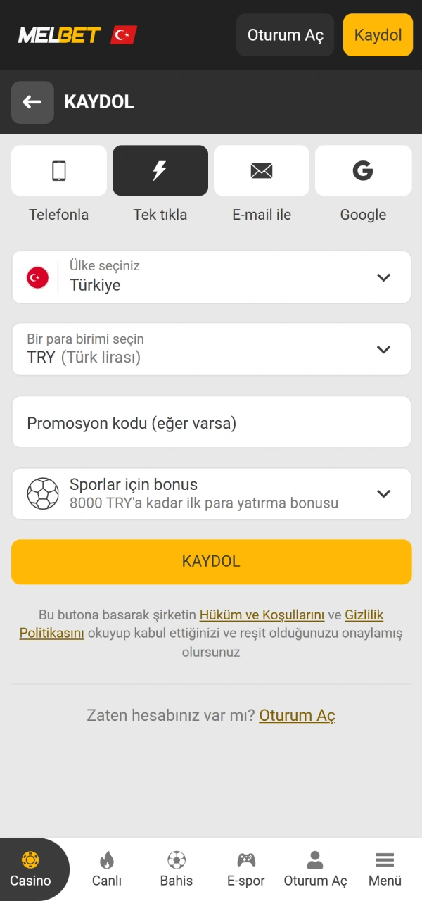 Üyelik başvuru formunu görmek için Melbet Android arayüz panelini inceleyin.