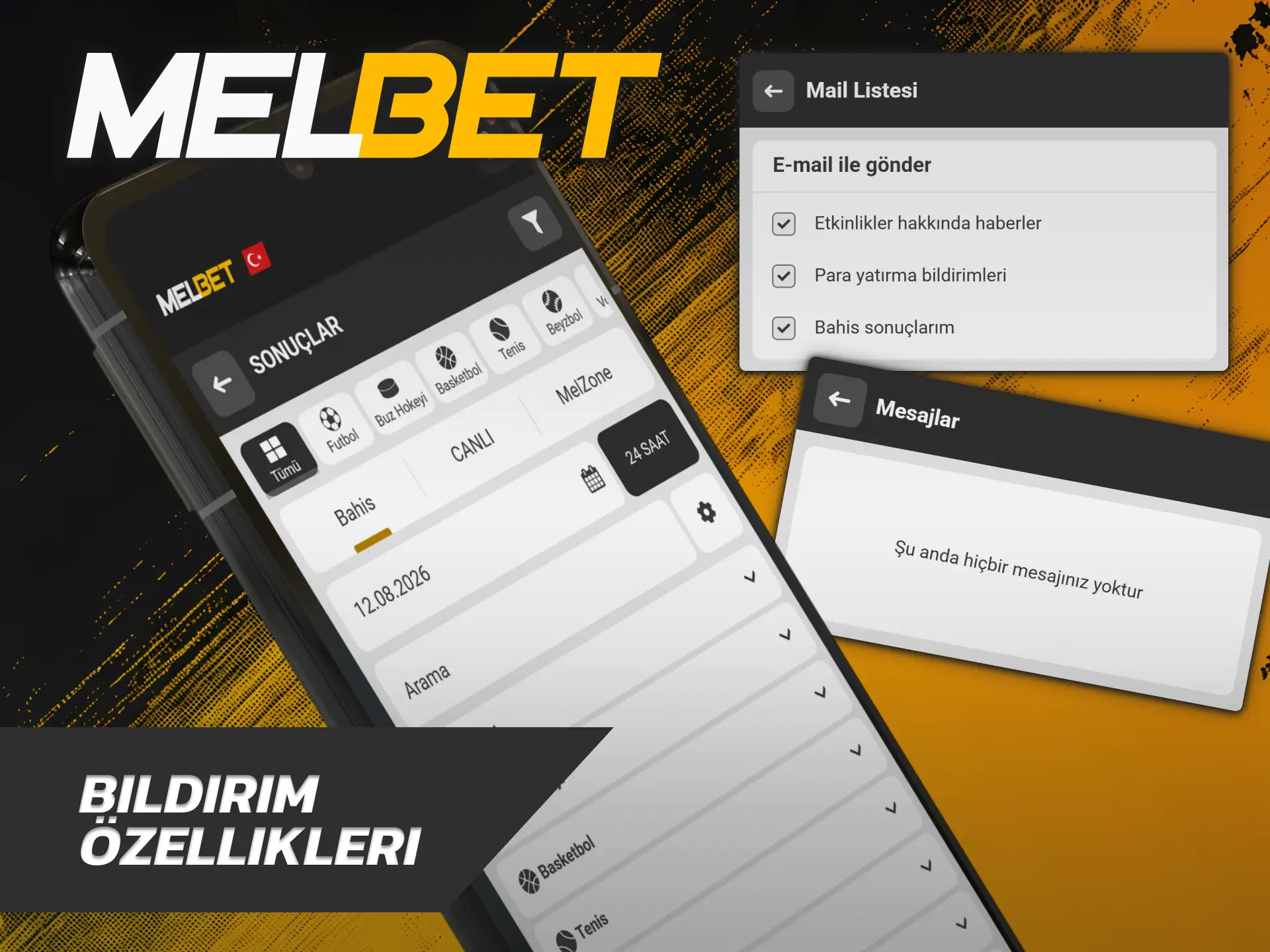 Anlık maç uyarılarını almak için Melbet Android bildirimlerini aktif edin.