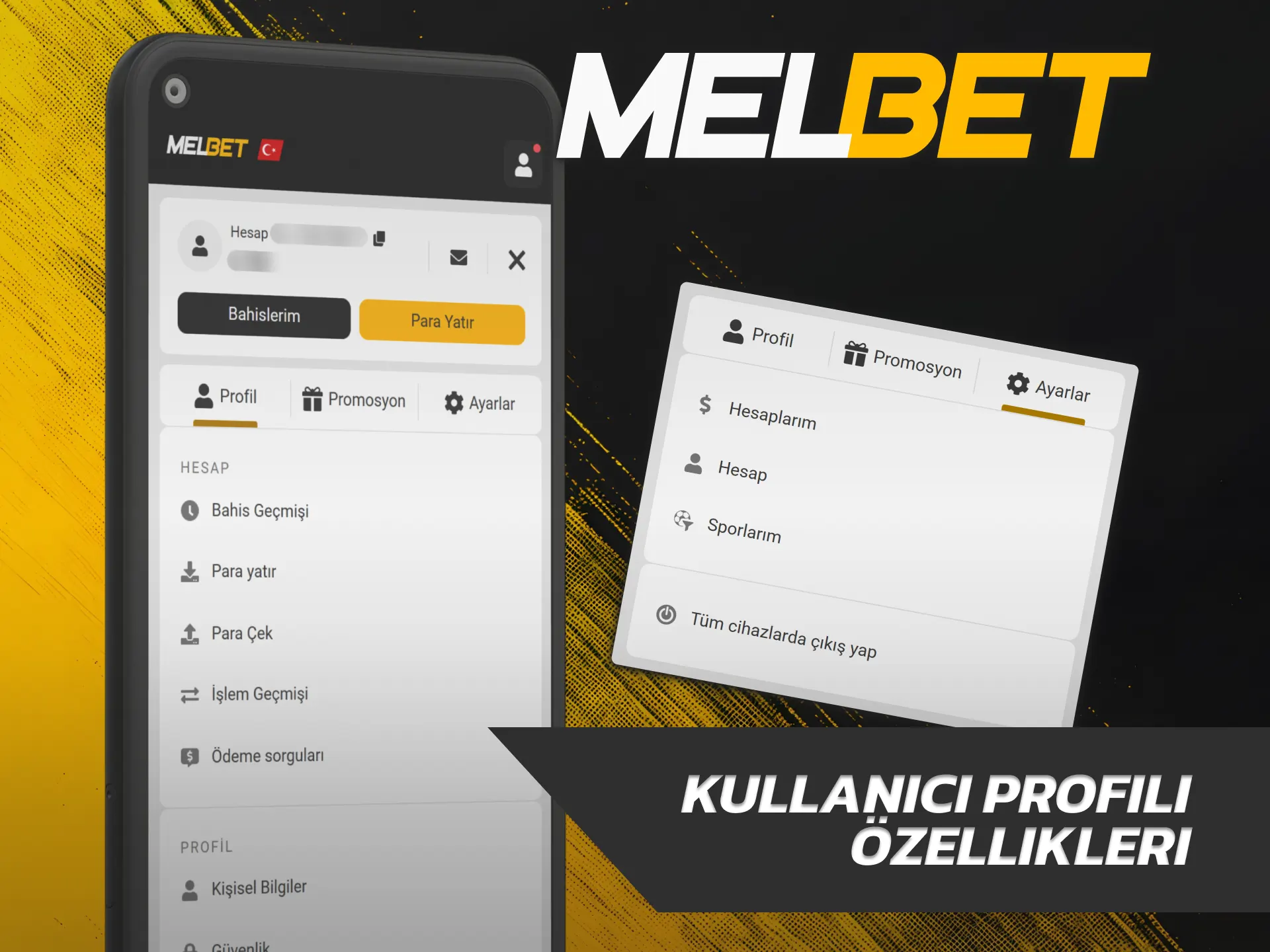 Hesap ayarlarınızı düzenlemek için Melbet Android profil paneline giriş yapın.