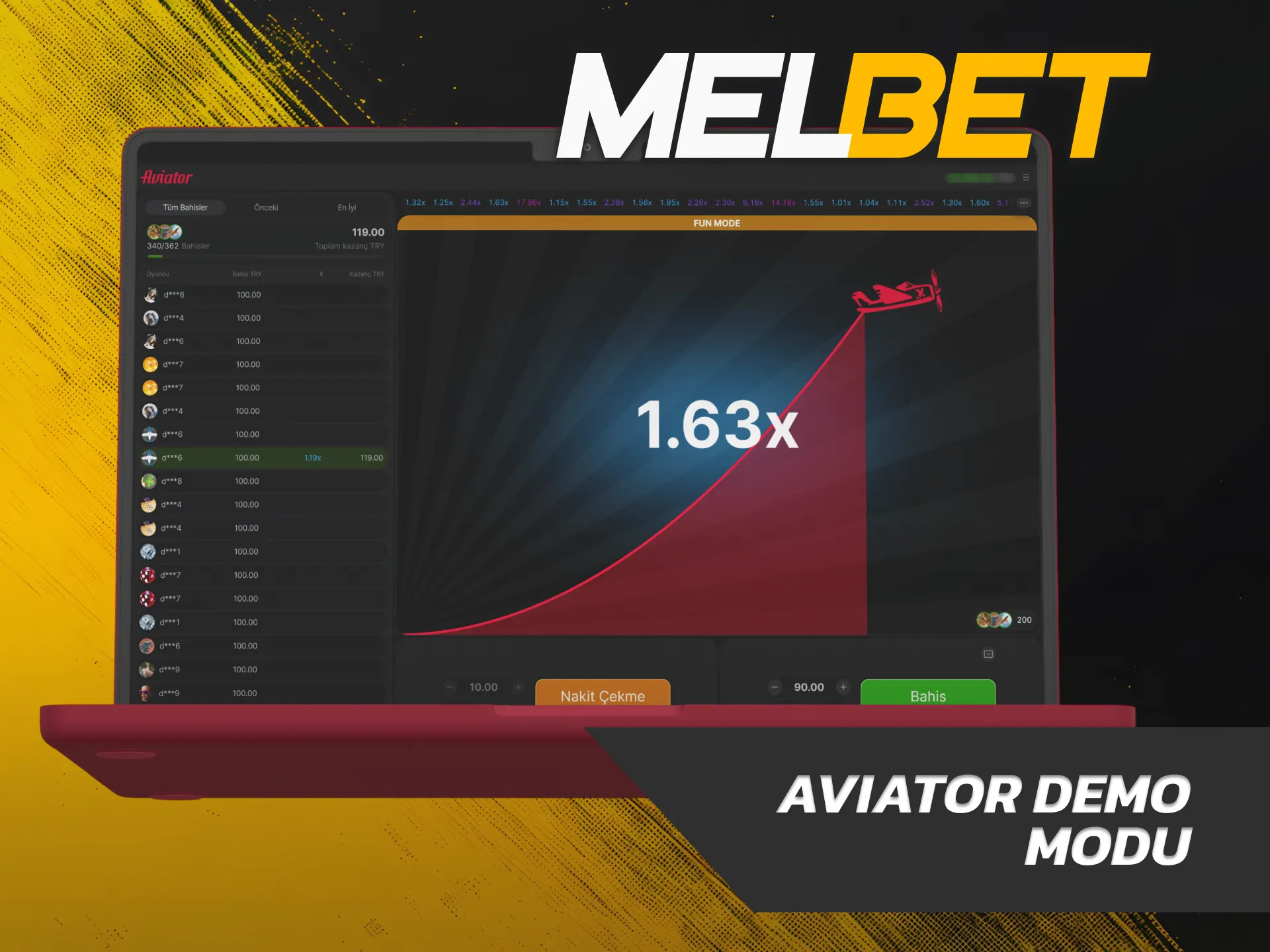 Sanal parayla uçuş simülasyonunu denemek için Melbet Aviator demo modunu açın.
