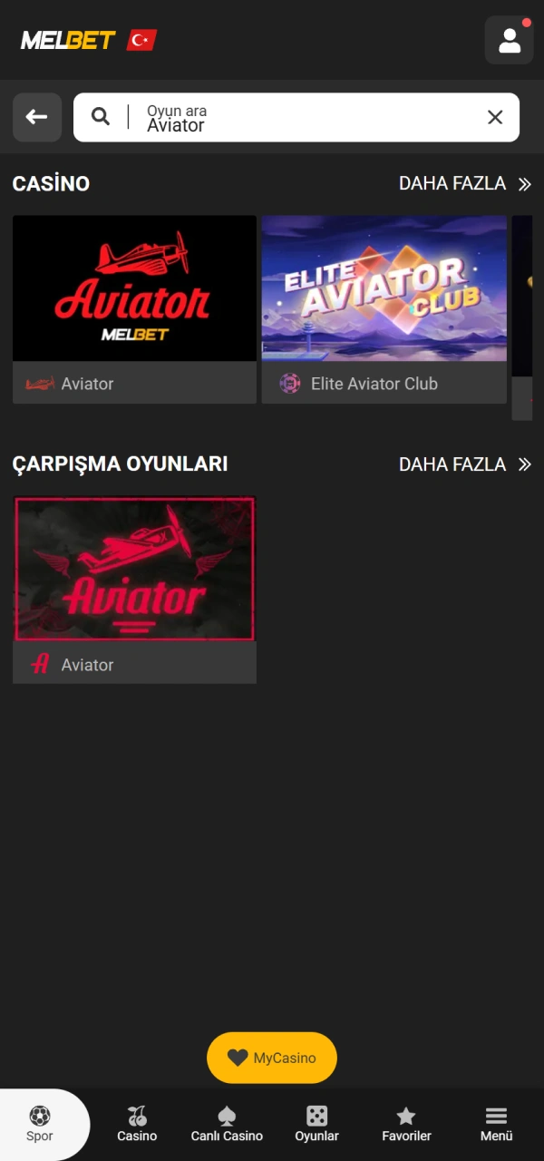Oyun lobisinden Melbet Aviator seçeneğini bularak giriş yapın.