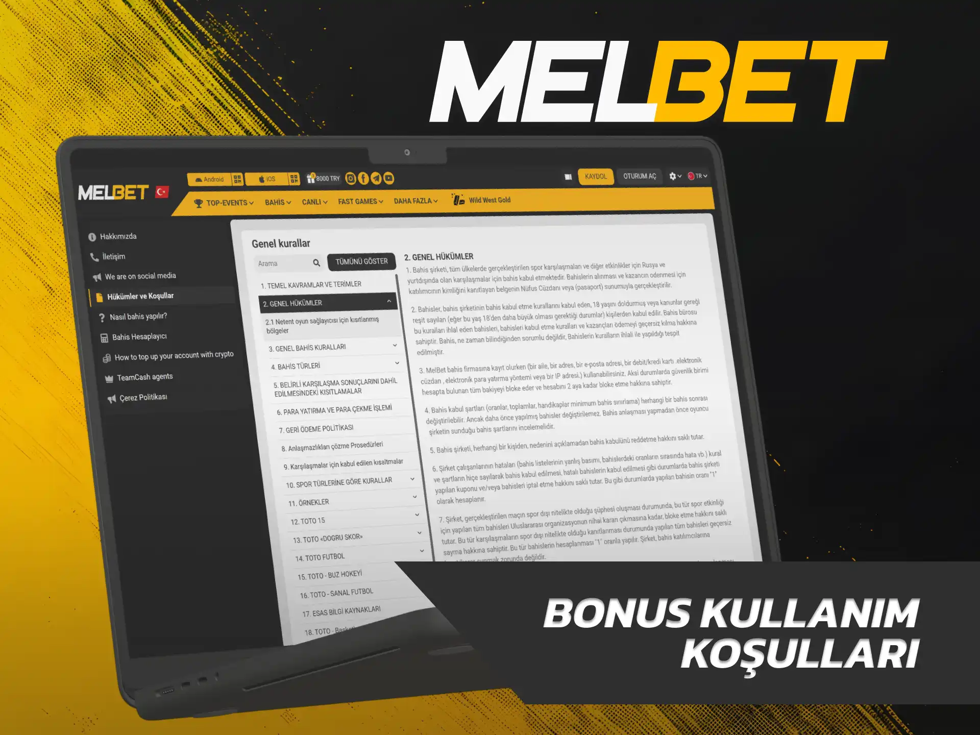 Çevrim şartları ve kurallarını öğrenmek için Melbet Bonuslar şartlarını okuyun.