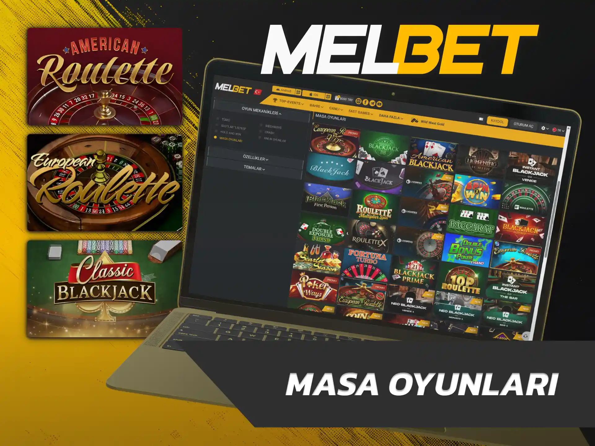 Stratejilerinizi denemek için Melbet Casino Masa Oyunları seçeneklerini seçin.