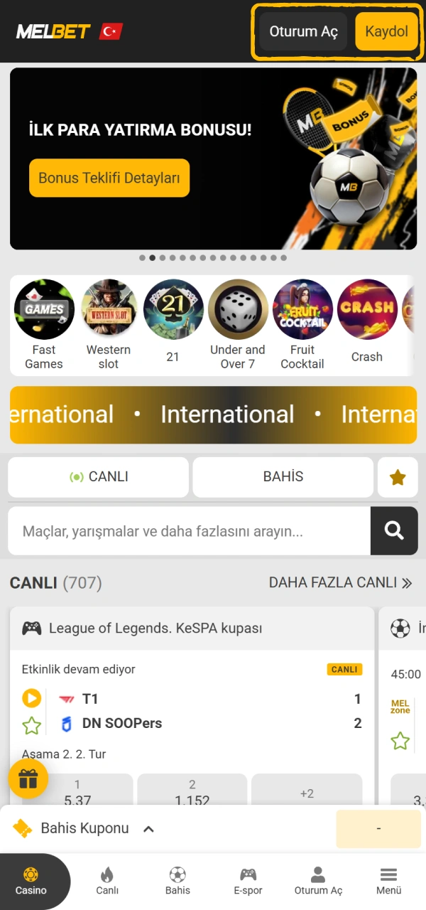 Melbet mobil uygulaması üzerinden giriş yapın veya hızlıca kayıt olun.