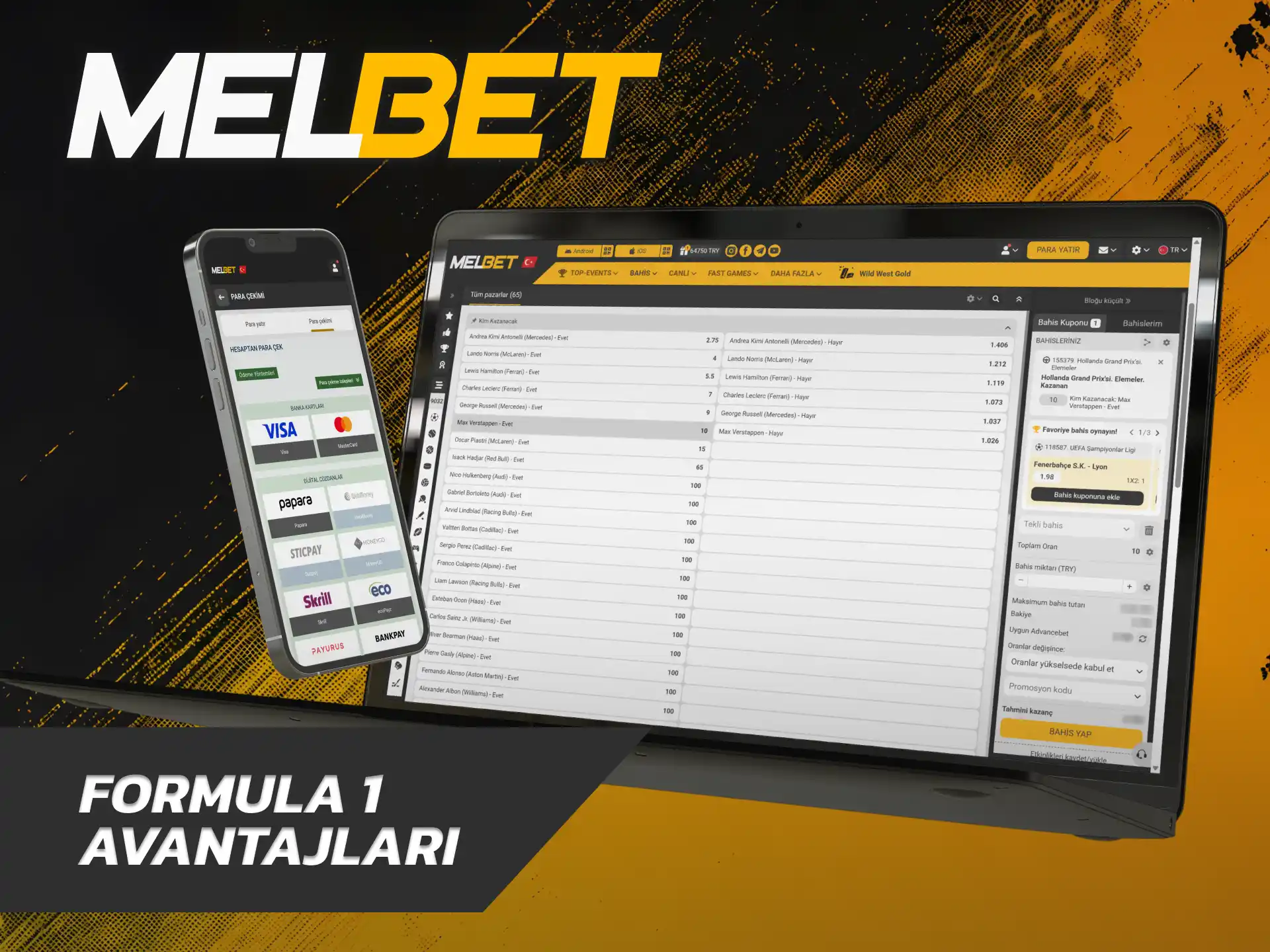 Yüksek canlı oranları keşfetmek üzere Melbet Formula 1 bülteni seçeneklerini değerlendirin.