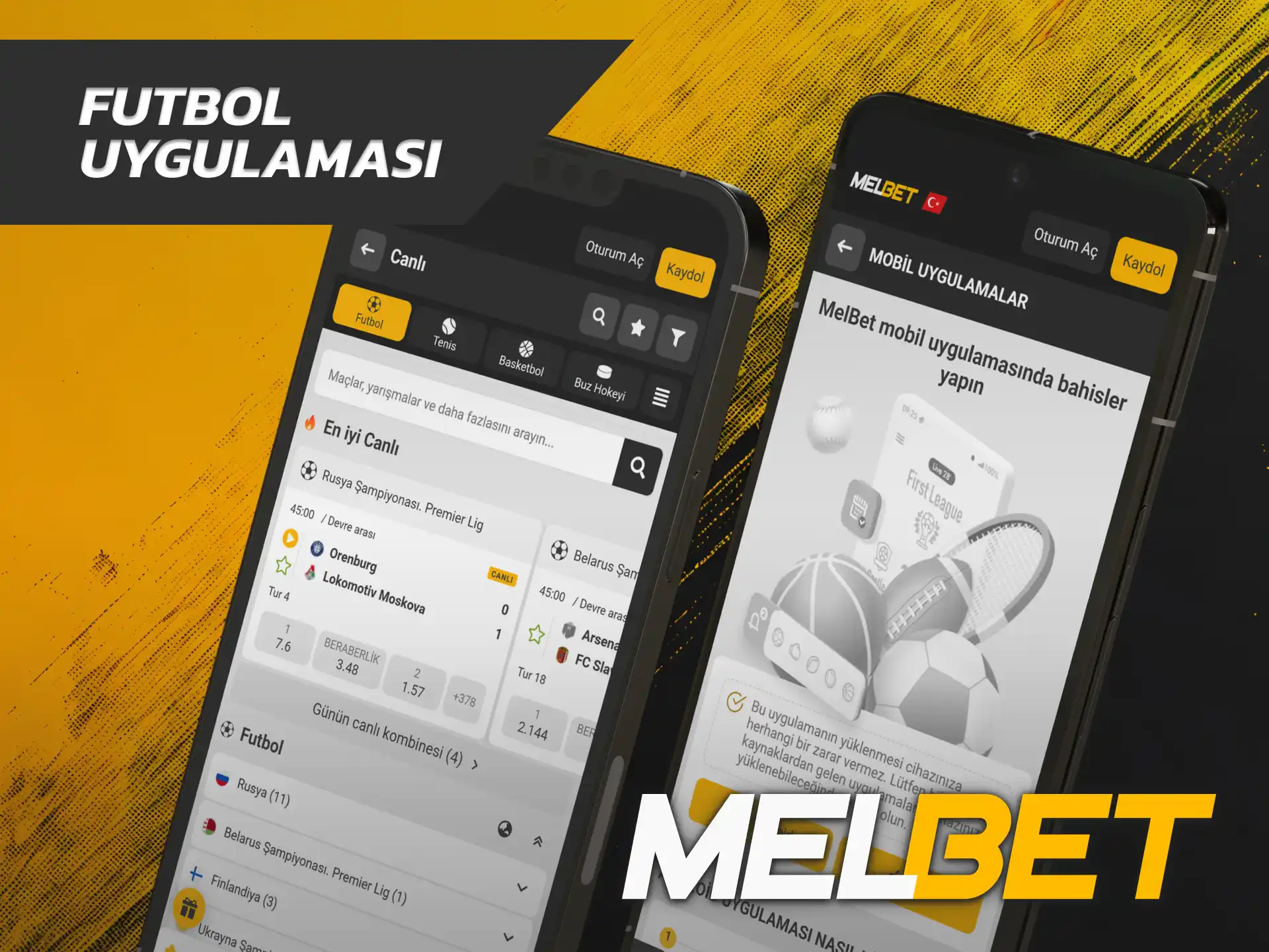 Mobil cihazınızda maç kuponları yapmak için Melbet Futbol uygulamasını indirin.