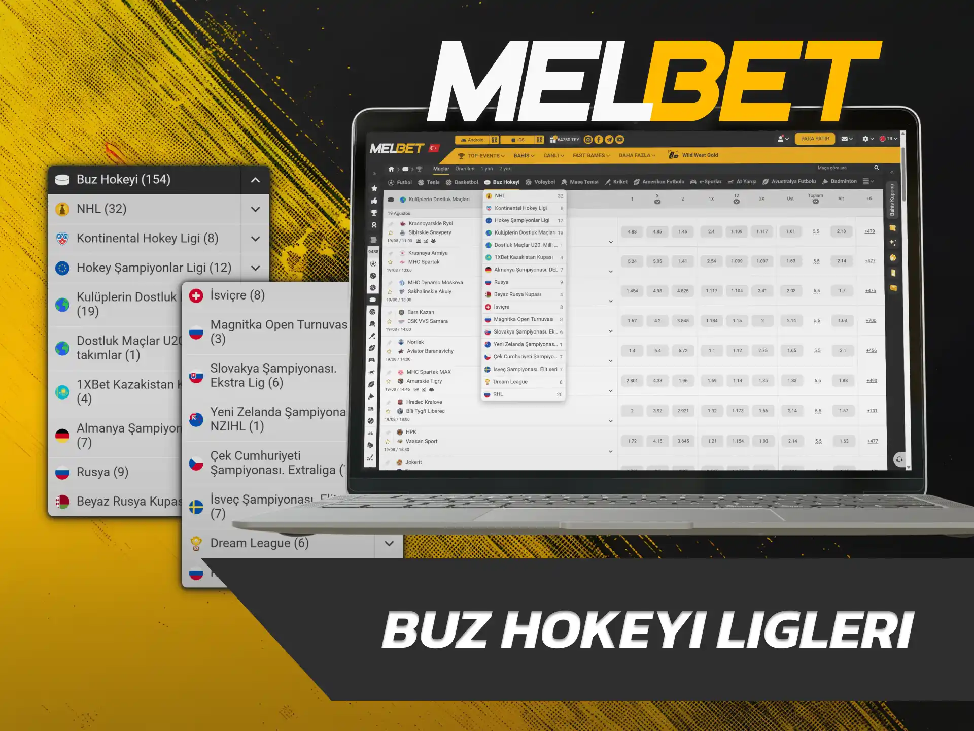 NHL şampiyona karşılaşmalarına kupon yapmak için Melbet Hokeyi sayfasını açın.