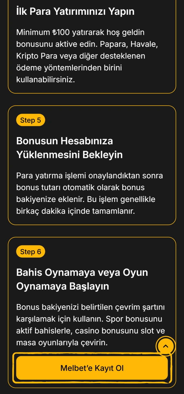 Oluşturun Üyelik profilinizi hemen açın Melbet Hoş Geldin Bonusu teklifini almak için.