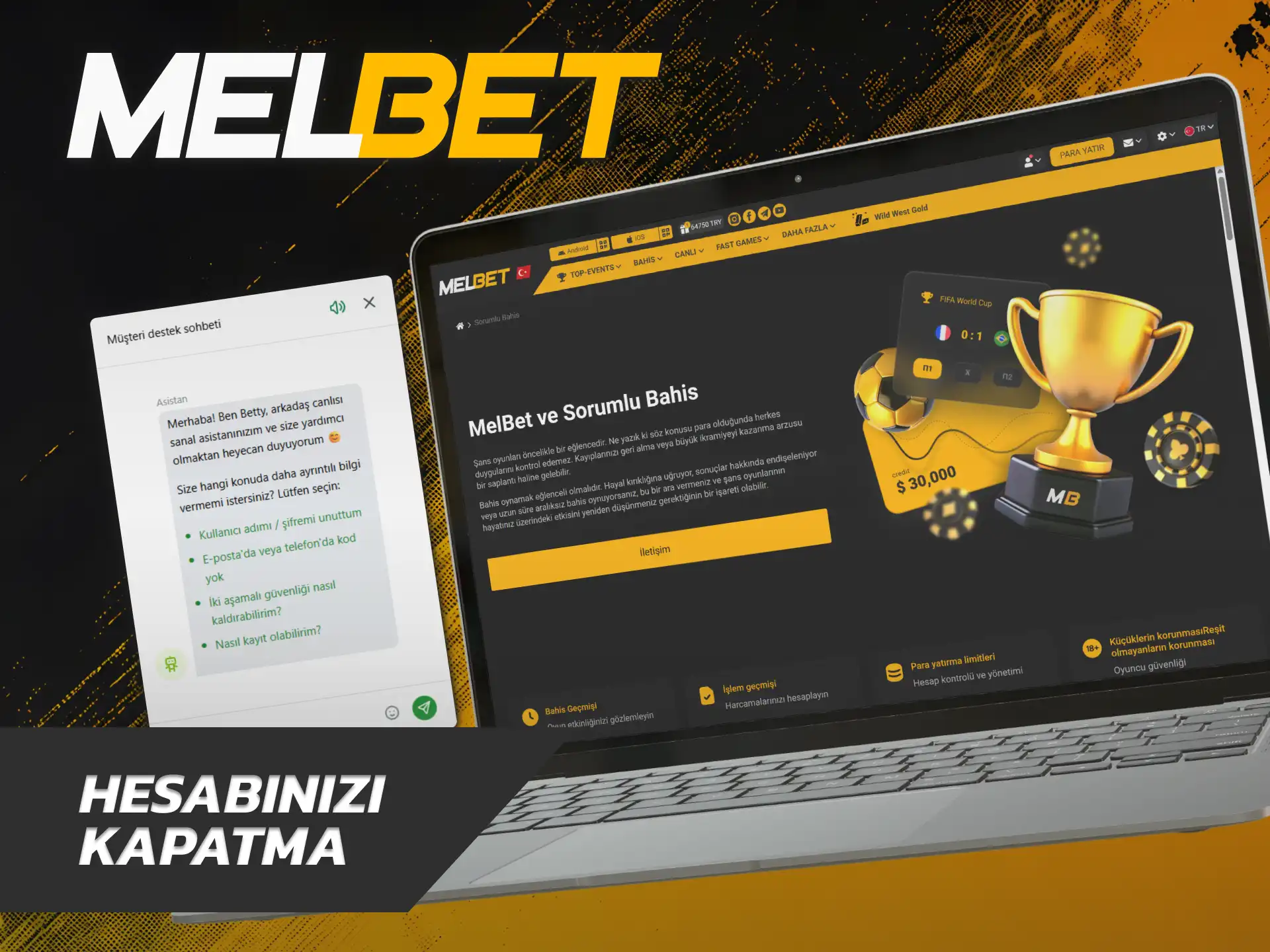 Profilinizi kalıcı olarak devre dışı bırakmak için Melbet Kayıt birimine başvurun.