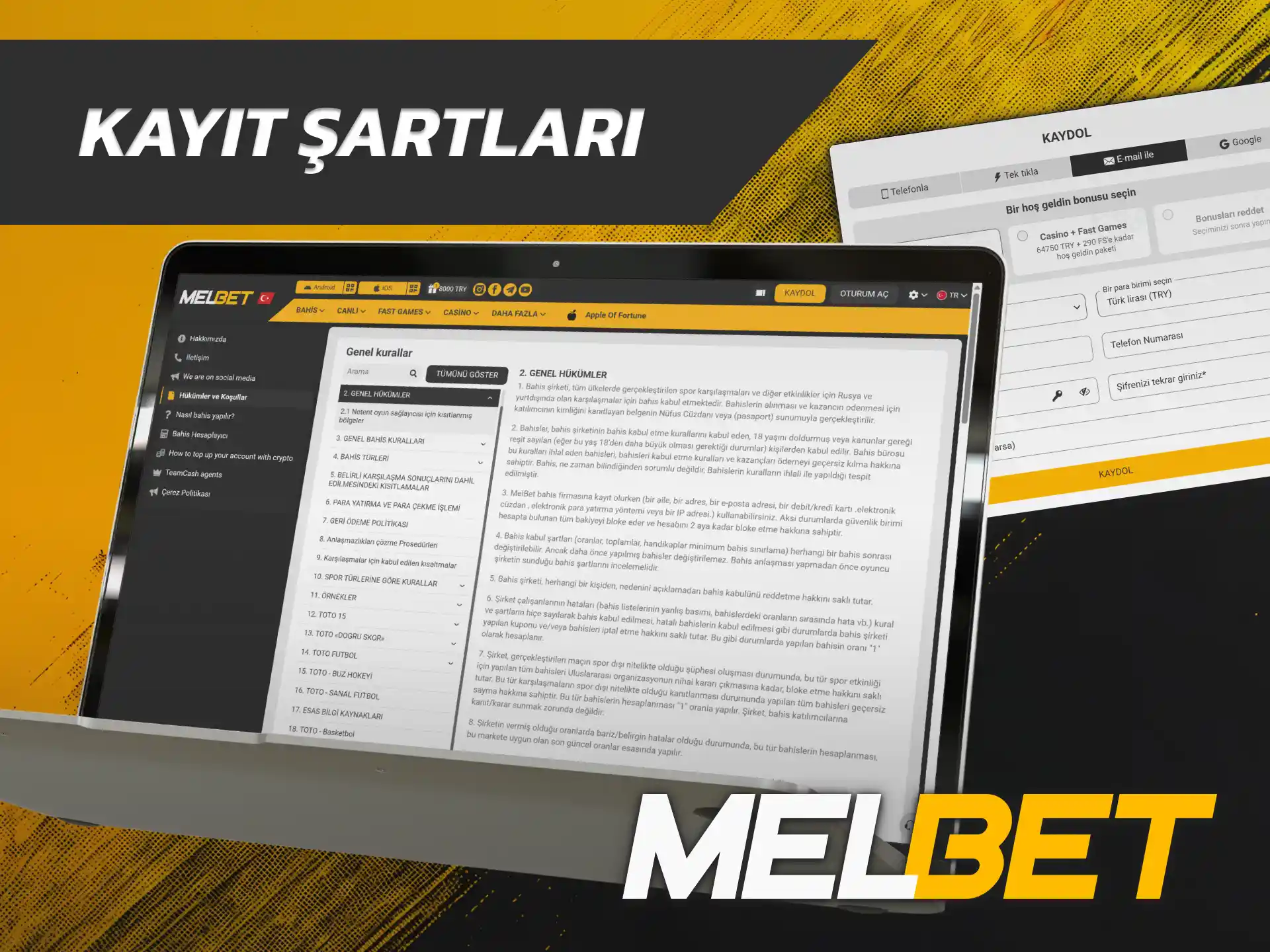 Yaş ve kimlik kurallarını öğrenmek üzere Melbet Kayıt şartlarını inceleyin.