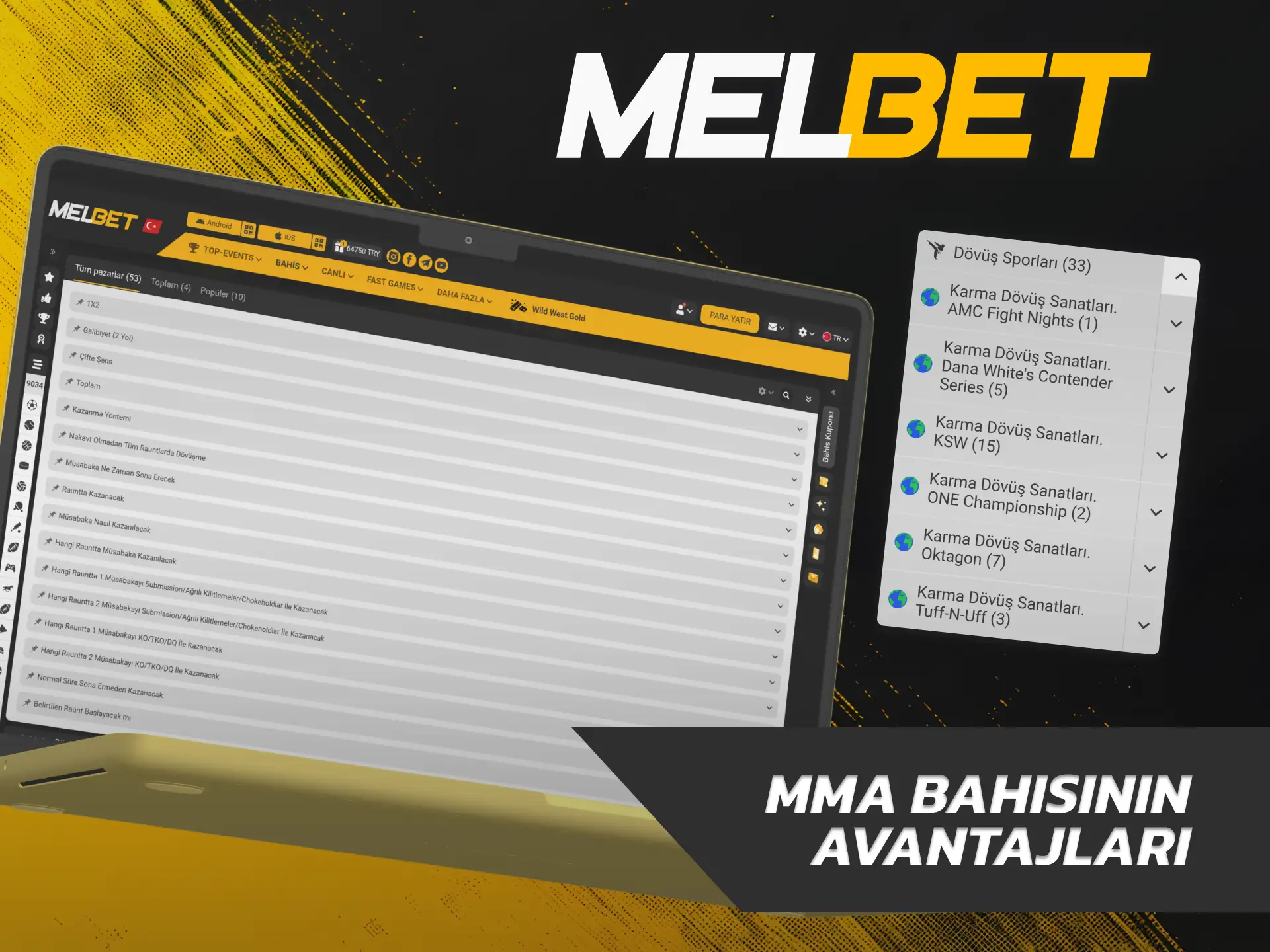 Yüksek nakavt oranlarını değerlendirmek için Melbet MMA bülteni fırsatlarını hemen inceleyin.