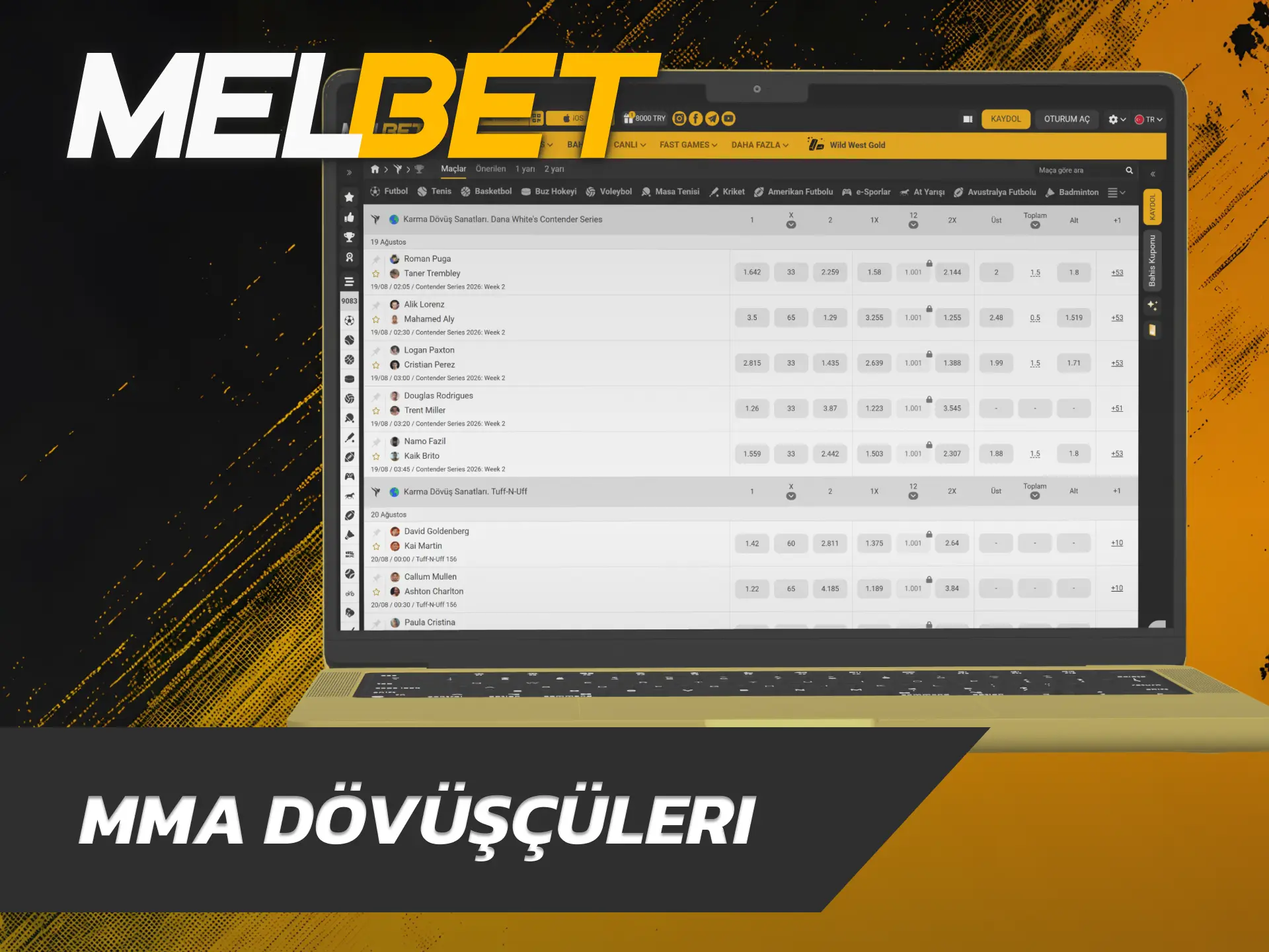 Şampiyon kafes dövüşçülerine kupon oynamak için Melbet MMA pazarlarını hemen açın.