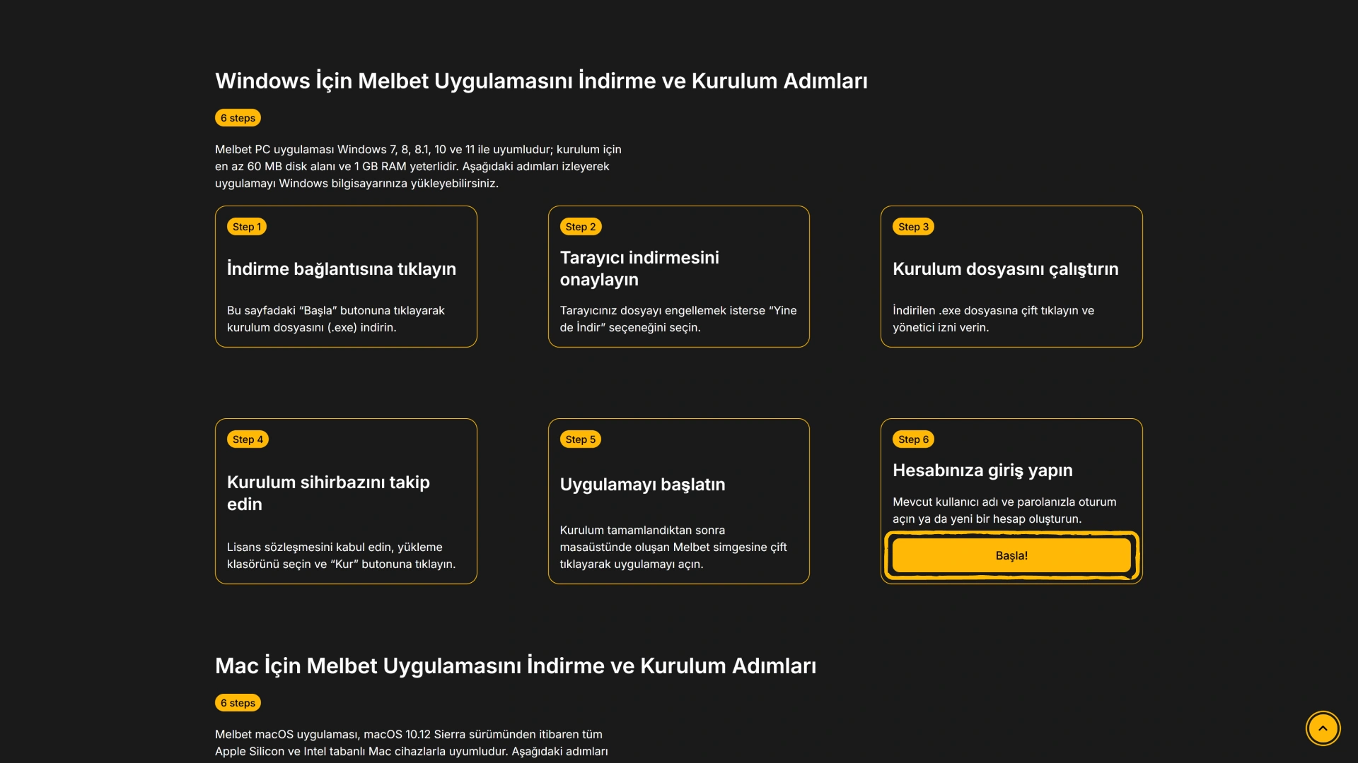 Masaüstü yükleyicisini indirmek için Melbet Windows PC İstemcisi butonuna tıklayın.