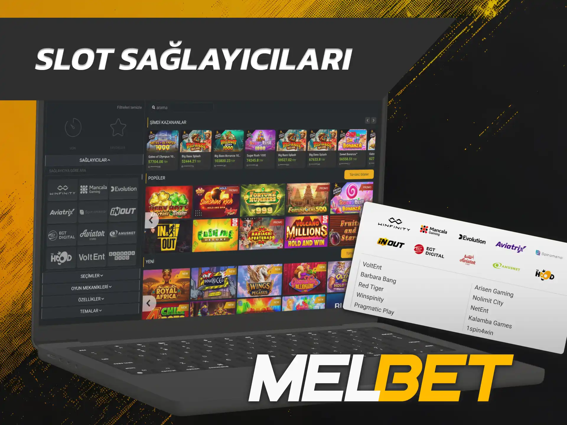 Lisanslı oyun üreticilerini incelemek için Melbet Slotlar sağlayıcılar sayfasını açın.