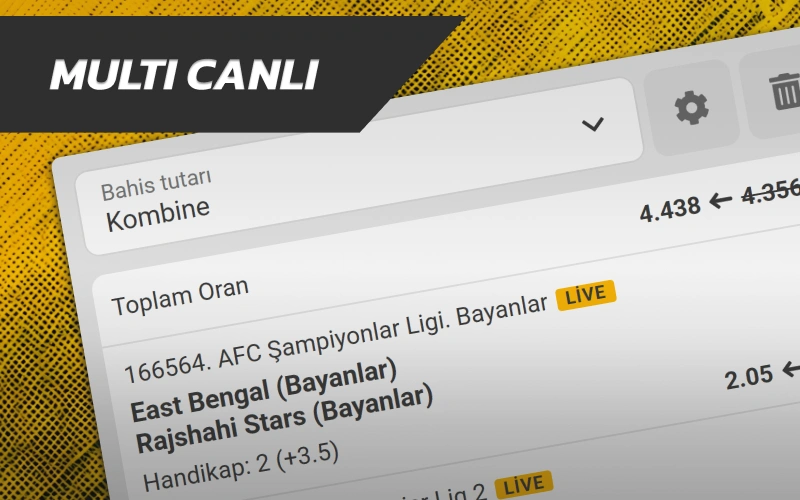 Birden fazla karşılaşmayı takip edin Multi Canlı ekranında Melbet Spor.