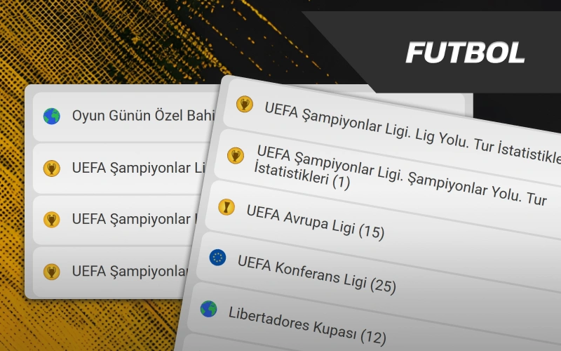 Şampiyonlar Ligi karşılaşmalarına kupon yapın Futbol branşında Melbet Spor.