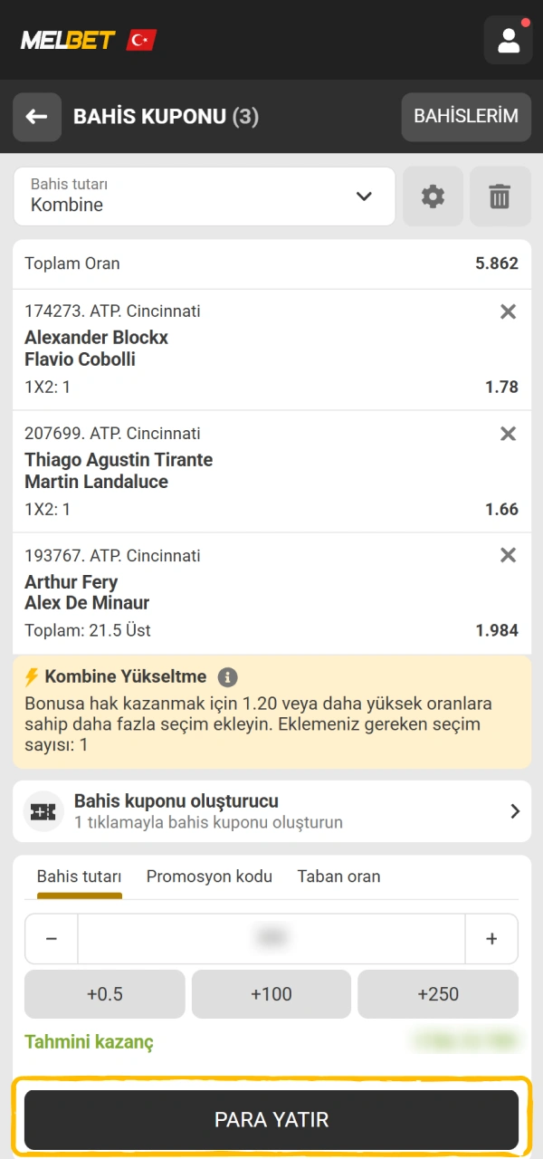 Turnuva maçlarına Melbet üzerinden tenis bahisi yapın.